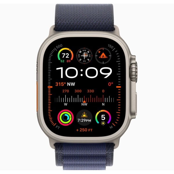 Apple Watch Ultra 2 (2024) 49mm Natural Titanium Case with Alpine Loop Navy
